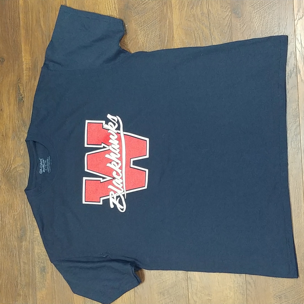 NWOT Gildan Blackhawks T-shirt, Color- Blue, Size- XL.